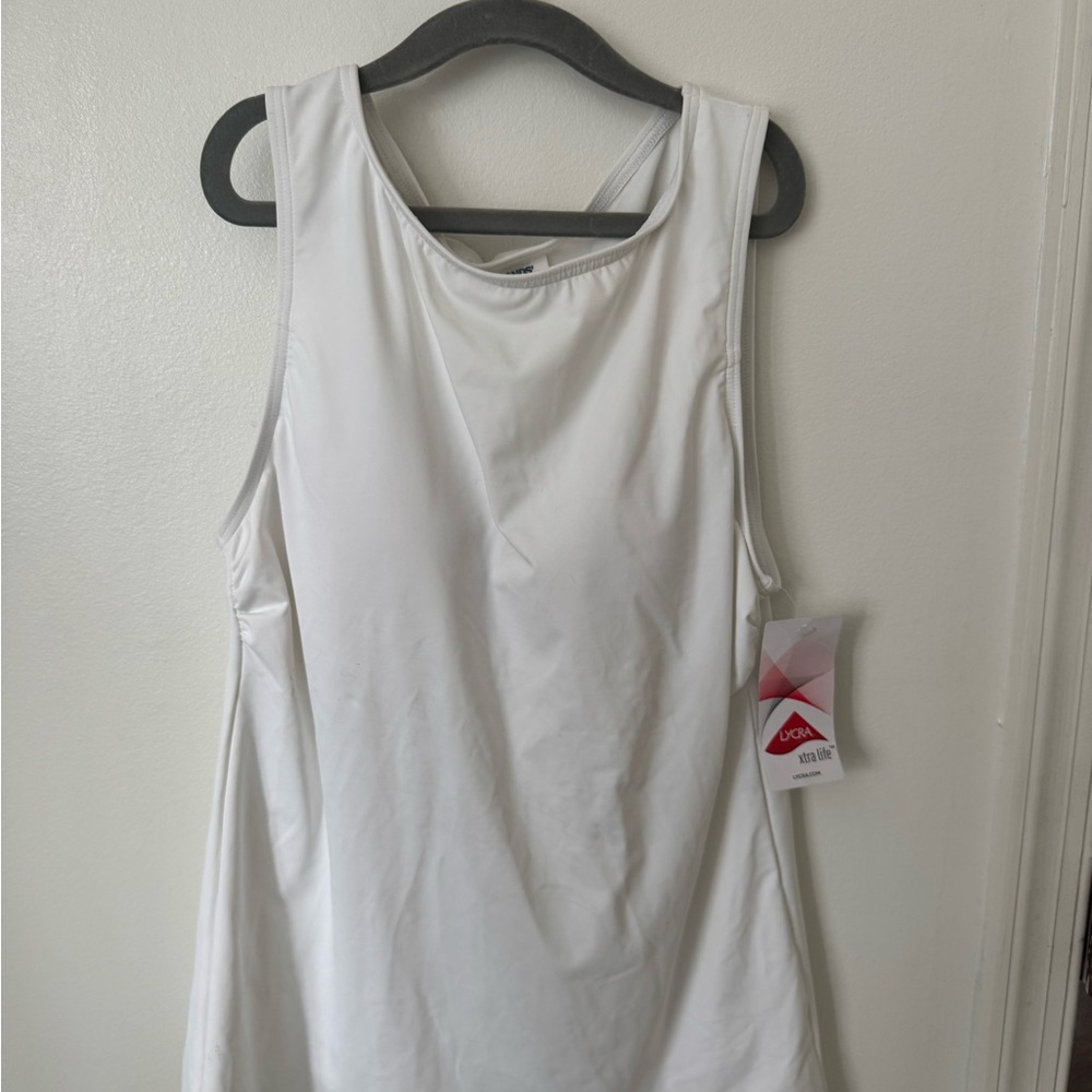Lands' End Classic White Tank Top